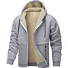 Caxndycing Giacca invernale da uomo, casual, in pile, calda Sherpa, imbottita, calda, antivento, con cappuccio, per il tempo libero, con chiusura lampo, Gy1, XS