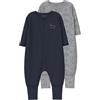 Name it baby Nbmnightsuit 2P Zip FF Grey Dino Noos, Grigio, 80 cm (Pacco da 2) Uomo