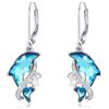 JFASHOP Orecchini a forma di delfino, in argento Sterling con cristalli orecchini a goccia per orecchini delicati e gioielli regalo
