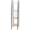 Libreria con 4 ripiani legno e metallo nero, 34x32,5x148 cm