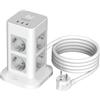 TESSAN 8 Prese Ciabatta Multipresa con 3 USB C, Ciabatta Elettrica con Protezione da Sovratensione 1700J, Ciabatta Elettrica con Interruttore, Multipresa da Scrivania 16A con Prolunga 2M, 3600W