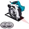 KATSU Tools Sega circolare 185mm 7 pollici 1600W Sega elettrica con guida laser e 2 lame 24T/40T, per la lavorazione del legno Taglio di metallo morbido e plastica 100793, Blu