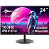 Minifire Monitor 24 Pollici 100 Hz, IPS, FHD 1080P, Adaptive-Sync, sRGB110%, 178° Angolo Visione, Inclinazione Regolabile, Display per PC con Porte HDMI1.4 Type-C - MF24X3AC