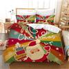 Leleyouzer Set di biancheria da letto Natalizia 200 x 200 cm,Biancheria Natalizio,Set regalo di Natale per Bambini,Copripiumino Natalizio con due Federe 50 x 75 cm(MC7)