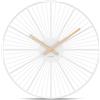 Cander Berlin BRELLA - Orologio da parete XXL, silenzioso, 50 cm, in metallo, senza ticchettio, grande, moderno, bianco, soggiorno, cucina, vintage