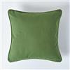 HOMESCAPES Copricuscino 30x30 cm in 100% Cotone - Fodera Decorativa con Cerniera Invisibile - Verde Oliva - Lavabile in Lavatrice