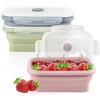 VAIAV Pranzo del Silicone Contenitori Pieghevoli 3 Pezzi 550ML Pieghevole Lunch Bento Box per Lavastoviglie Congelatore Forno a Microonde