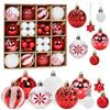 Aurasky Palline di Natale Rosse e Bianche, 44 Pezzi Decorazioni Albero di Natale, Palline Albero Natale, Addobbi Natalizi per Albero, Palle e Stelle dell'Albero di Natale, Appendere Addobbi Natalizi