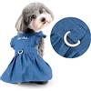 Ranphy Vestito per Cani di Piccola Taglia con Anello di guinzaglio per Animali Domestici Pettorina Cucciolo di Jeans Gilet Estivo Cagnolino Gatto Vestiti Morbidi per Chihuahua Yorkshire Terrier Teddy