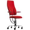 Sedia ufficio ergonomica SpinaliS Navigator, metallo-cromato, d327-rosso