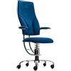 Sedia ufficio ergonomica SpinaliS Navigator, metallo-cromato, d503-blu-scuro