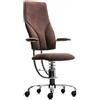 Sedia ufficio ergonomica SpinaliS Navigator, metallo-cromato, d817-marrone-scuro
