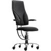 Sedia ufficio ergonomica SpinaliS Navigator, metallo-cromato, d904-nero