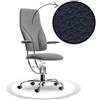 Sedia ufficio ergonomica SpinaliS Navigator, metallo-cromato, r500-blu-dark