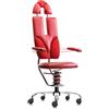 Sedia presidenziale SpinaliS Pilot, metallo-cromato, rosso-pelle-l302