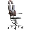 Sedia presidenziale SpinaliS Pilot, metallo-cromato, l819-marrone