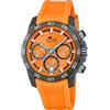Lotus Orologio Uomo 18974/6 Chrono cassa di Fibra di carbonio Nero cinturino in Gomma Arancione