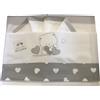 Andy & Helen Set Lenzuola Andy & Helen per Carrozzina Ricamato D70 3 pz Grigio