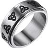 FindChic Anello Acciaio Uomo Anello di Rotazione Misura 14 Anello Uomo Acciaio Inossidabile Girevole Anello Donna Nodo Celtico Anelli Antistress