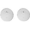 Lancoon Allarme Porta Finestra con Sensore di Vibrazione Bianco 2 Confezioni 125dB Rilevatore di Antifurto Rottura Vetri Sottile Sensibilità Regolabile Indicatore LED Luce per Sicurezza Domestica