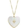 Fossil Collana da donna in acciaio inossidabile, tonalità oro, con chiusura a moschettone e ciondolo a forma di cuore, Bianco opaco