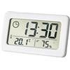 Lancoon Igrometro Termometro Elettronico, Piccolo Orologio con Temperatura Umidità ℃/℉ Interruttore Batteria Grande Display 12/24 Ore per Casa Camera da Letto
