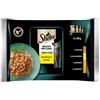 SHEBA Delicacy Fine Flakes Aromi di pollame in bustina 4x85g cibo umido completo per gatti adulti, bocconcini in gelatina con: anatra, pollo, pollame, tacchino