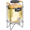 Relaxdays Dispenser in Vetro per Bevande, Erogatore 4 L Rubinetto, Coperchio e Supporto, Distribuitore Acqua e Limonata