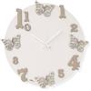 Abitarte OROLOGIO LASER AL QUARZO ART.607 TONDO IN LEGNO BIANCO