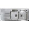Elleci River 500 LIR500SACSX - Lavello da incasso 2 vasche + gocciolatoio, Acciaio inox satinato antigraffio, 116x50 cm, da incasso, Inox satinato