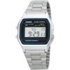CASIO A158 - Orologio da polso, cinturino in acciaio inossidabile
