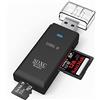 LUPO USB 3.0 Multi Lettore di Schede - Supporta SD SDHC MMC RSMMC MMC mobile MMC micro SDXC micro SD e T-FLASH, Nero