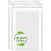Tiryns 200 Pezzi Sacchetti Plastica Trasparenti, 10x15 cm Bustine Plastica Richiudibili Buste Trasparenti con Chiusura Sacchetti Ziplock Bags con Zip Cerniera per Alimenti Cucina Ufficio