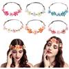 KASESSS 6Pcs Fiori Corona Fascia Capelli, Bohémien Coroncina Fiori, Regolabile Coroncina di Fiori, Coroncine Fiori Donna, Corona di Fiori Ragazza, Cerchietto Fiori per Matrimoni,Festival,Festa,Spiagge