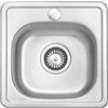 JASSFERRY Lavello Cucina in Acciaio Inox 304, Lavandino Cucina Incasso con Vasca Singola 38 x 38 cm