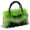 Huamengyuan Borsa a tracolla in peluche da donna, per autunno, inverno, grande, in peluche, morbida, con manici, per donne, shopping, scuola, viaggi, lavoro, verde, taglia unica