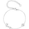 Qings Cane Bassotto Bracciale per Donne 925 Argento Sterling Carino Gatto Animale Stampa Zampa Bracciale a Catena Regolabile per gli Amanti degli Animali