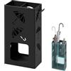 WOLTU Portaombrelli con 4 Ganci e 2 Aree Separate, in Metallo Antiruggine, con Design a Conca, per Corridoio, Ingresso, Nero