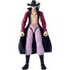 Bandai - Anime Heroes - Action Figure One Piece - Figura Mihawk 17 cm - Licenza ufficiale One Piece - Figura articolata manga Occhi di Falco Mihawk - Giocattolo per bambini dai 4 anni in su - 37053