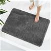 GONICVIN Tappeti da bagno, 50 x 80 cm, soffici tappetini da bagno in microfibra, antiscivolo, lavabili in lavatrice, per vasca, doccia e bagno (antracite)