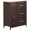 BAKAJI Cassettiera Comodino 7 Cassetti Ripiani Capiente Comodo Mobile Mobiletto Casa Resistente Tessuto Versatile Multicolor Robusto Arredamento Salvaspazio Dimensioni 72,5x61,5x30cm (Marrone)
