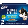 FELIX Teneri sfibrati in gelatina | Gatto adulto | Selezione di pesci, confezione da 12 x 85 g, confezione da 1