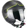 CGM Casco Jet per Moto CGM 167G Flo Way Antracite Giallo Visiera Lunga