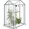 Outsunny Serra da Giardino con Copertura in PE, 2 Zone Separate e Porte Avvolgibili, 100x80x150cm|Aosom