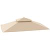 Outsunny Copertura per Gazebo da Giardino per Barbecue 1.52x2.44 m a 2 Livelli in Poliestere 160gsm Beige