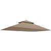 Outsunny Copertura per Gazebo da Giardino per Barbecue 1.52x2.44 m a 2 Livelli in Poliestere 160gsm Cachi