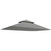 Outsunny Copertura per Gazebo da Giardino per Barbecue 1.52x2.44 m a 2 Livelli in Poliestere Grigio Chiaro