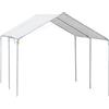 Outsunny Gazebo Copertura per Auto 5.95x2.9m in Acciaio Zincato, Tendone per Auto con Kit di Ancoraggio, Bianco