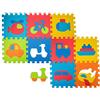Teorema Giocattoli Teorema- GOGO Tappeto Puzzle per Bambini, Componibile (9 Pezzi), in Morbida Gomma Eva Antiscivolo e Pieghevole, con Veicoli, Colore Arancione,Blu,Verde, 32x32, 71072