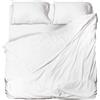 hermet Set Lenzuolo Matrimoniale Microfibra, Bianco, Completo Letto, Lenzuolo Sopra, Lenzuolo Con Angoli, Coppia Federe, Winner